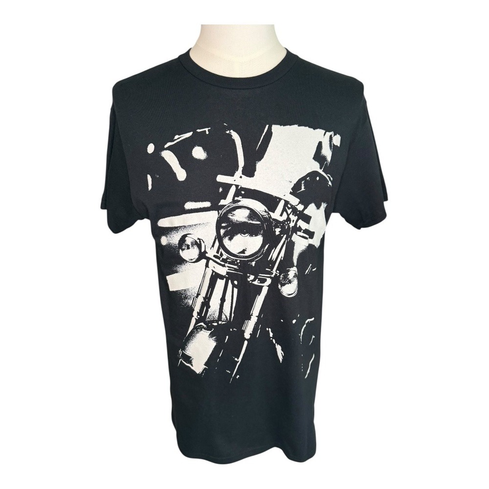 Kid Dangerous Motorcycle Graphic Tee‎ Black Crew Neck Short Sleeve Medium